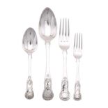 A COLLECTION OF SCOTTISH SILVER SINGLE STRUCK PATTERN FLATWARE