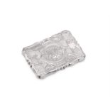 A VICTORIAN SILVER SHAPED RECTANGULAR CARD CASE