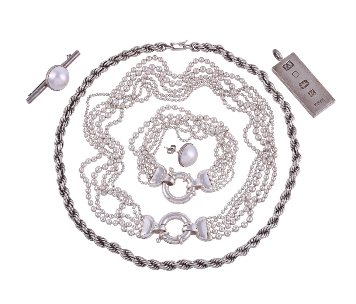 LINKS OF LONDON, A SILVER NECKLACE AND MATCHING BRACELET, SHEFFIELD 1995 IMPORT MARKS