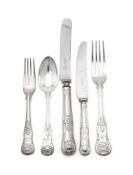 A COLLECTION OF SILVER KINGS PATTERN FLATWARE