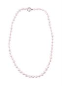 A DIAMOND AND CULTURED PEARL NECKLACE