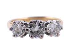 A THREE STONE DIAMOND RING