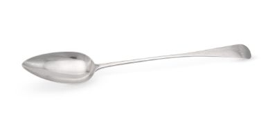 A GEORGE III SILVER OLD ENGLISH PATTERN BASTING SPOON