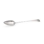 A GEORGE III SILVER OLD ENGLISH PATTERN BASTING SPOON