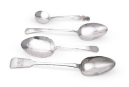 FOUR SILVER SERVING SPOONS