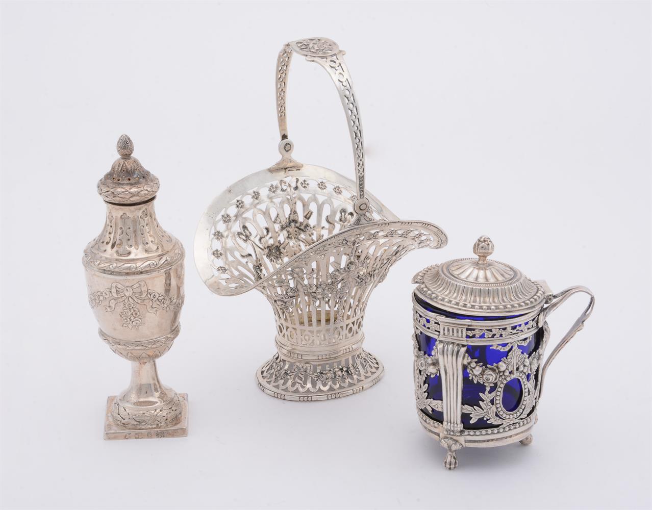 THREE CONTINENTAL SILVER COLOURED ITEMS