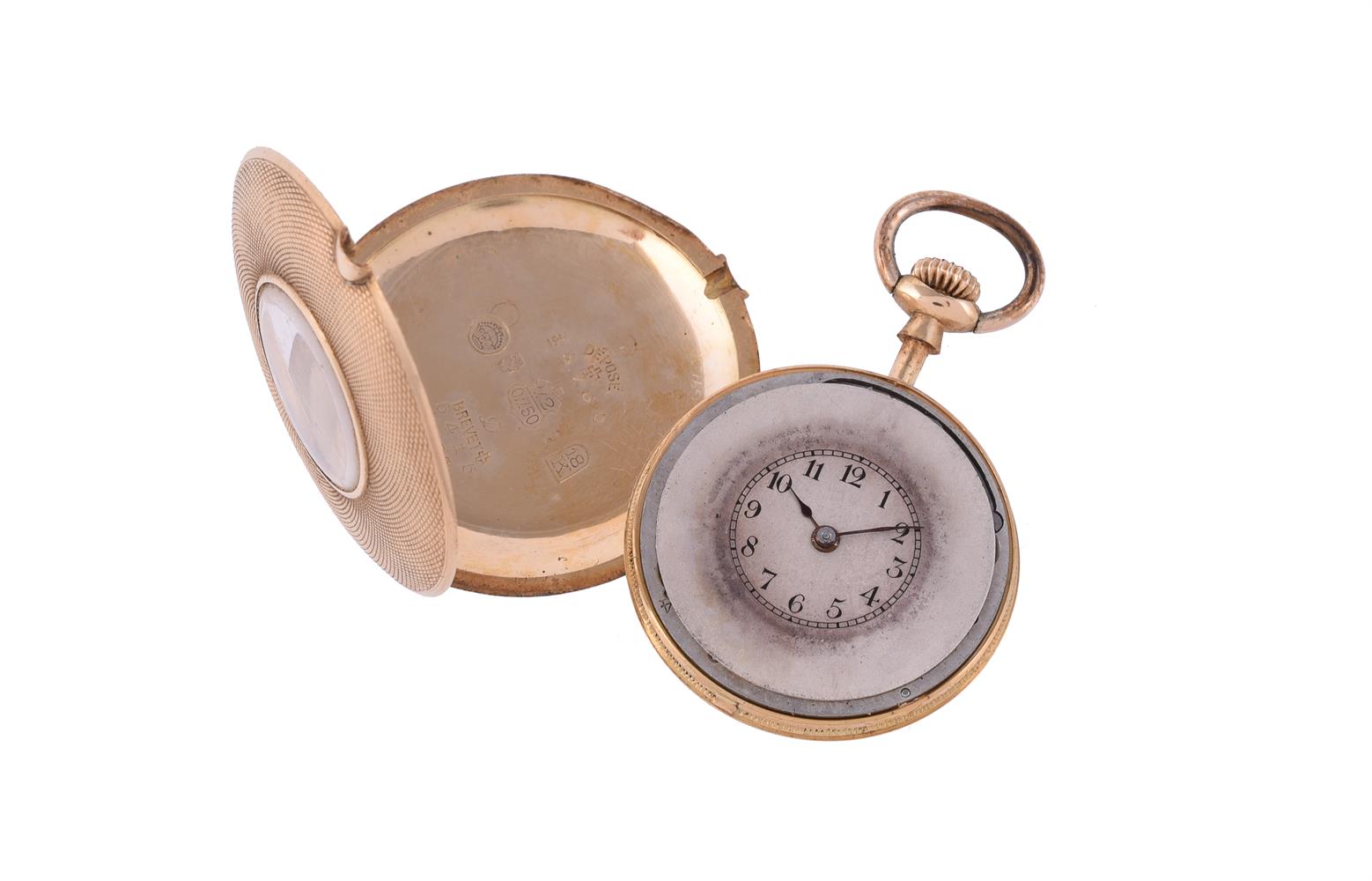 UNSIGNED, AN 18 CARAT GOLD KEYLESS WIND FOB WATCH - Image 2 of 5