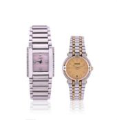 ROTARY, REF. 12139, LADY'S STAINLESS STEEL AND DIAMOND BRACELET WATCH