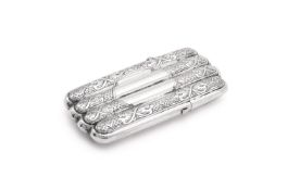 A VICTORIAN SILVER FOUR SECTION CIGAR CASE