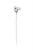 A MID 20TH CENTURY BAROQUE CULTURED PEARL NOVELTY STICK PIN
