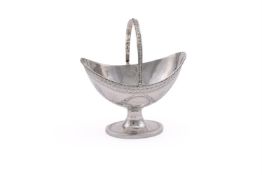 A VICTORIAN SILVER SWING HANDLED BASKET