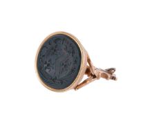 A MID 19TH CENTURY BLOODSTONE FOB SEAL