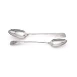 A GEORGE III SILVER OLD ENGLISH PATTERN SERVING SPOON