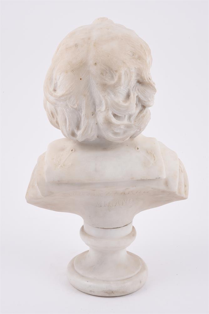 RIZZARDO GALLI (ITALIAN 1836-1914), A MARBLE BUST OF A BOY - Image 4 of 5