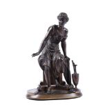 A BRONZE MODEL OF A NEOCLASSICAL MAIDEN