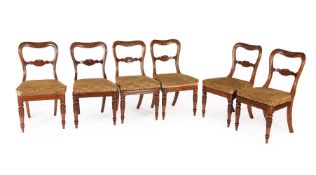 A SET OF SIX WILLIAM IV PADOUK DINING CHAIRS