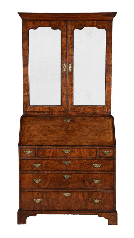 A GEORGE II OAK BUREAU CABINET