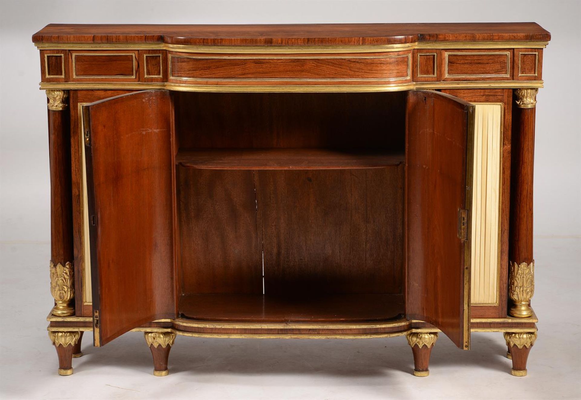 Y A ROSEWOOD AND PARCEL GILT SIDE CABINET IN REGENCY STYLE - Image 3 of 3