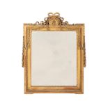 A FRENCH GILTWOOD OVERMANTEL WALL MIRROR IN LOUIS XVI STYLE