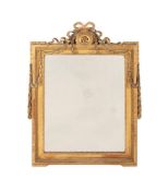 A FRENCH GILTWOOD OVERMANTEL WALL MIRROR IN LOUIS XVI STYLE