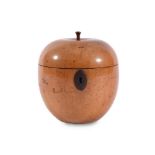 A GEORGE III APPLEWOOD TEA CADDY