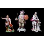 THREE DERBY PORCELAIN FIGURES