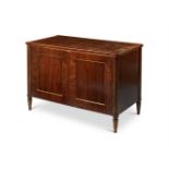 Y A HARDWOOD, PROBABLY ROSEWOOD, AND BRASS MOUNTED SIDE CABINET