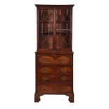 A MAHOGANY SECRETAIRE BOOKCASE