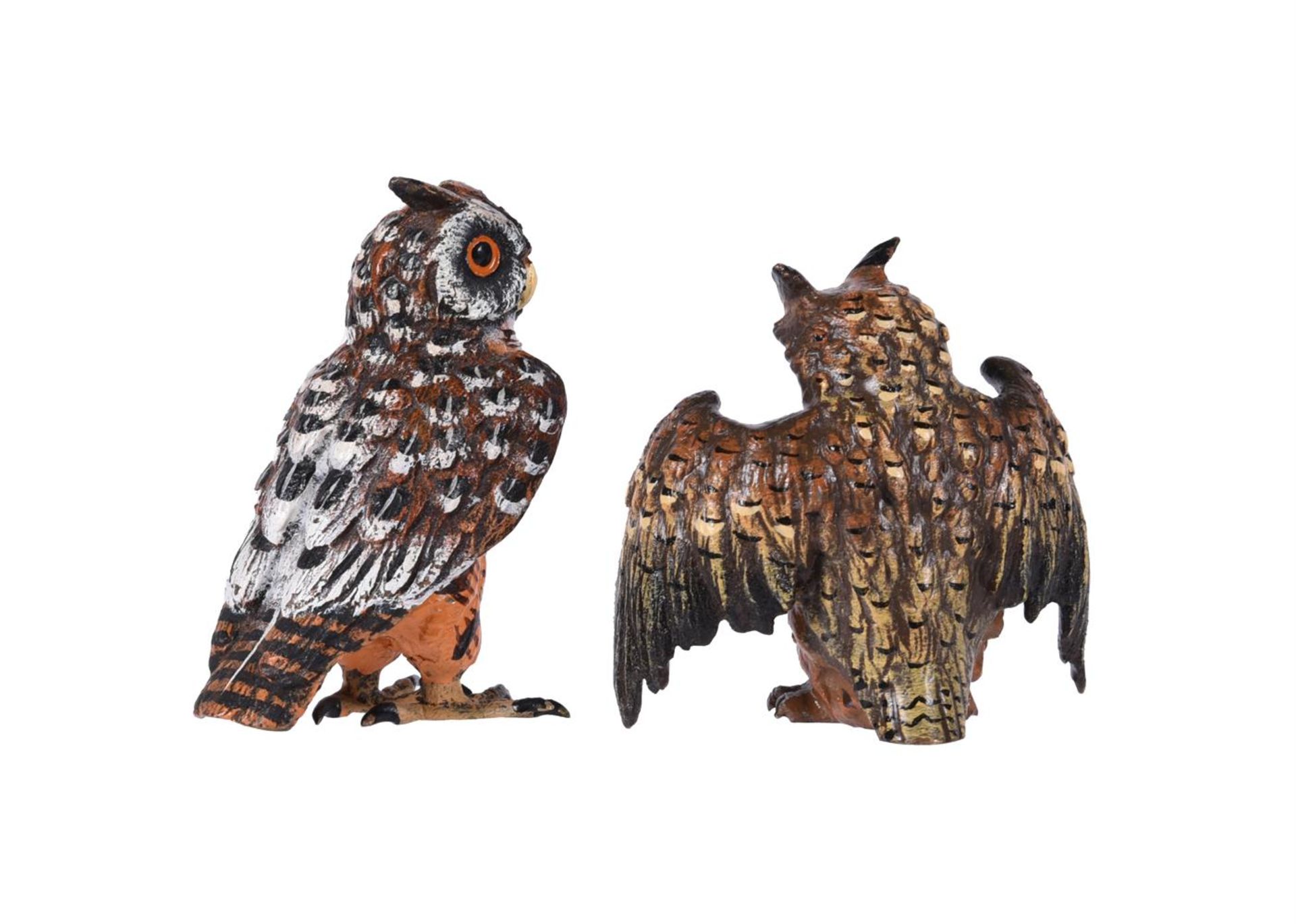 TWO COLD PAINTED BRONZE MODELS OF OWLS - Bild 2 aus 5