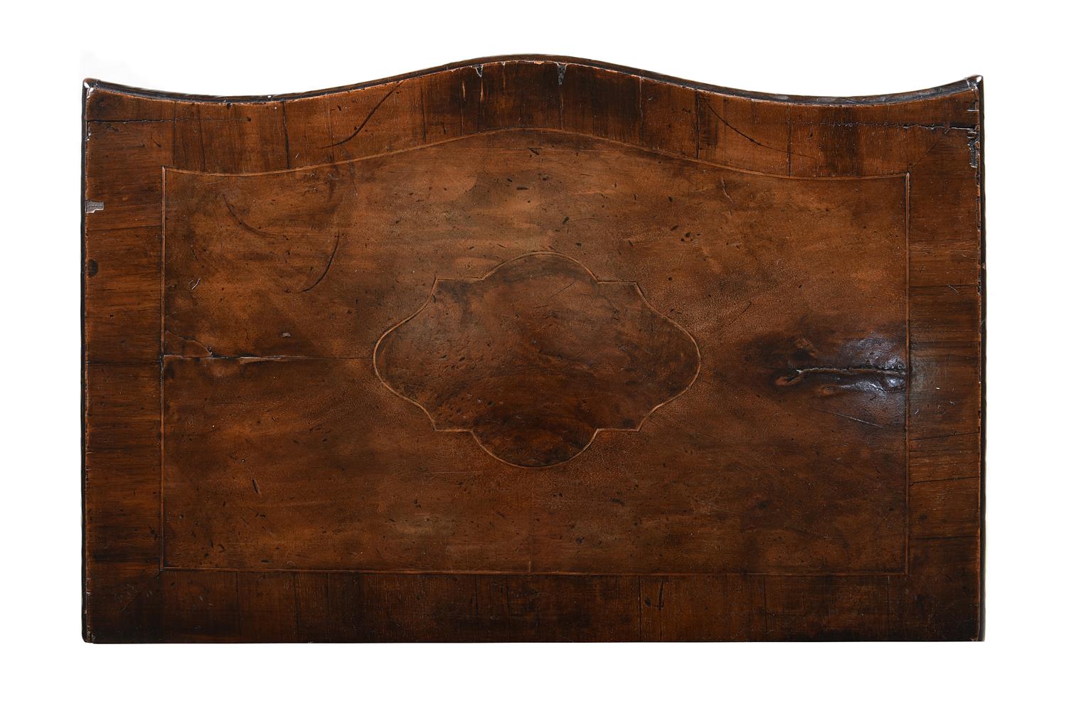 A WALNUT SERPENTINE CHEST OR COMMODE - Image 4 of 5
