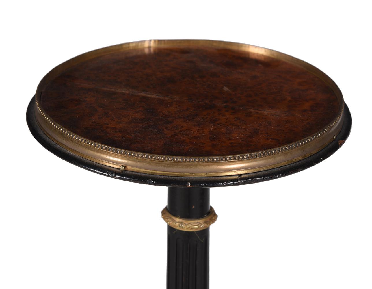 AN AESTHETIC MOVEMENT AMBOYNA AND EBONISED TORCHERE STAND - Image 3 of 4