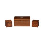 A PAIR OF GEORGE III MAHOGANY TEA CADDIES