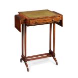 Y A REGENCY ROSEWOOD AND BURR YEW CROSSBANDED WRITING TABLE