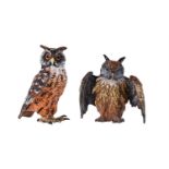 TWO COLD PAINTED BRONZE MODELS OF OWLS