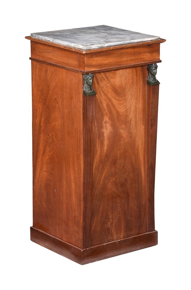 AN EMPIRE MAHOGANY AND MARBLE BEDSIDE OR SIDE CABINET BY JEAN JOSEPH CHAPUIS