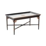 JULIAN CHICHESTER, AN EBONISED AND PARCEL GILT LOW CENTRE TABLE IN REGENCY TASTE