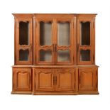 A FRENCH PINE BREAKFRONT BOOKCASE