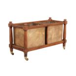 A VICTORIAN 'COUNTRY HOUSE' MAHOGANY AND BRASS TWO DIVISION LOG BIN OR JARDINERE