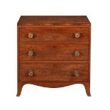 Y A GEORGE III MAHOGANY AND EBONY STRUNG CHEST OF DRAWERS