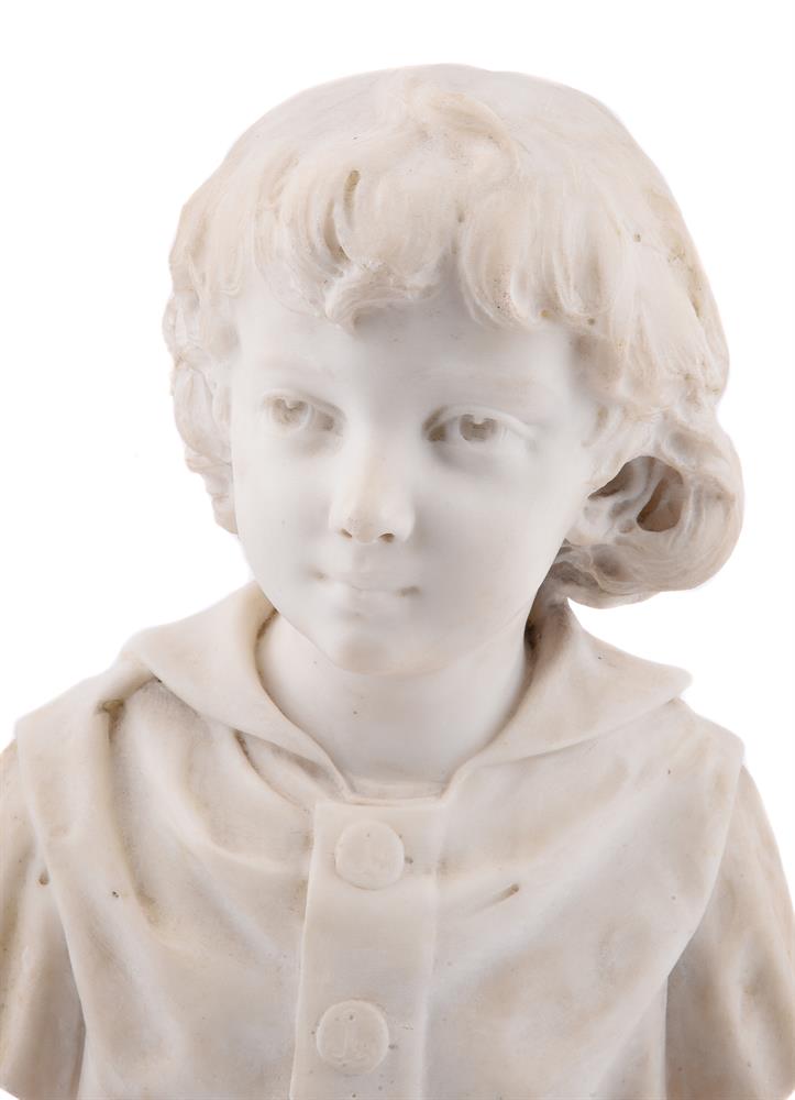 RIZZARDO GALLI (ITALIAN 1836-1914), A MARBLE BUST OF A BOY - Image 2 of 5