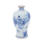 A CHINESE BLUE AND WHITE VASE IN TRANSITIONAL STYLE