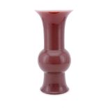 A CHINESE RED GLAZED VASE