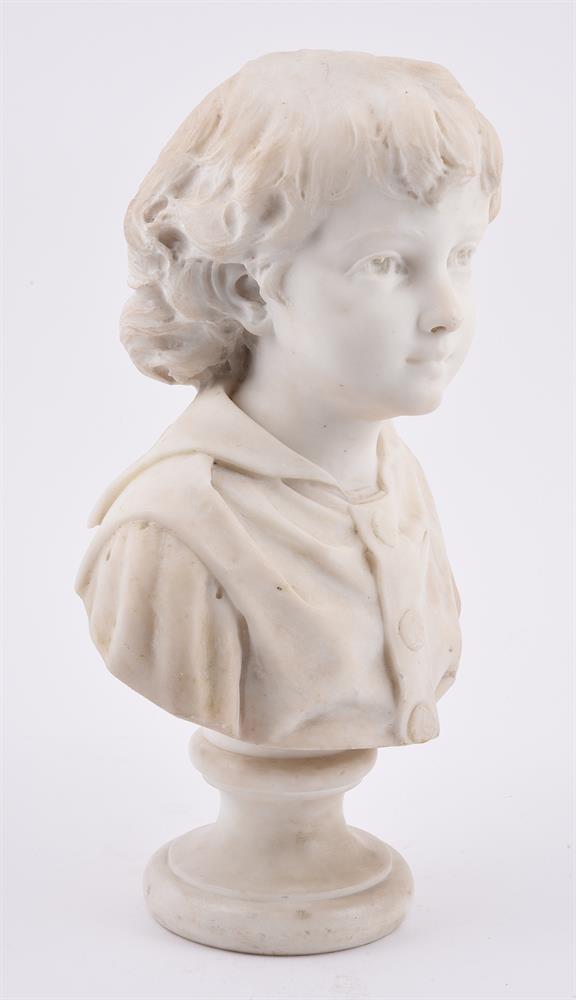 RIZZARDO GALLI (ITALIAN 1836-1914), A MARBLE BUST OF A BOY - Image 3 of 5