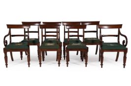 A SET OF EIGHT WILLIAM IV MAHOGANY DINING CHAIRS
