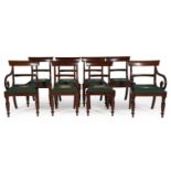 A SET OF EIGHT WILLIAM IV MAHOGANY DINING CHAIRS