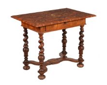 Y A CONTINENTAL WALNUT AND MARQUETRY SIDE TABLE