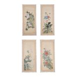 A SET OF FOUR CHINESE PAINTINGS ON SILK