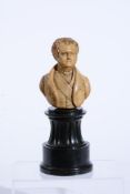 A SCULPTED WAX BUST OF LORD PALMERSTON