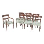 A SET OF SEVEN WILLIAM IV MAHOGANY DINING CHAIRS