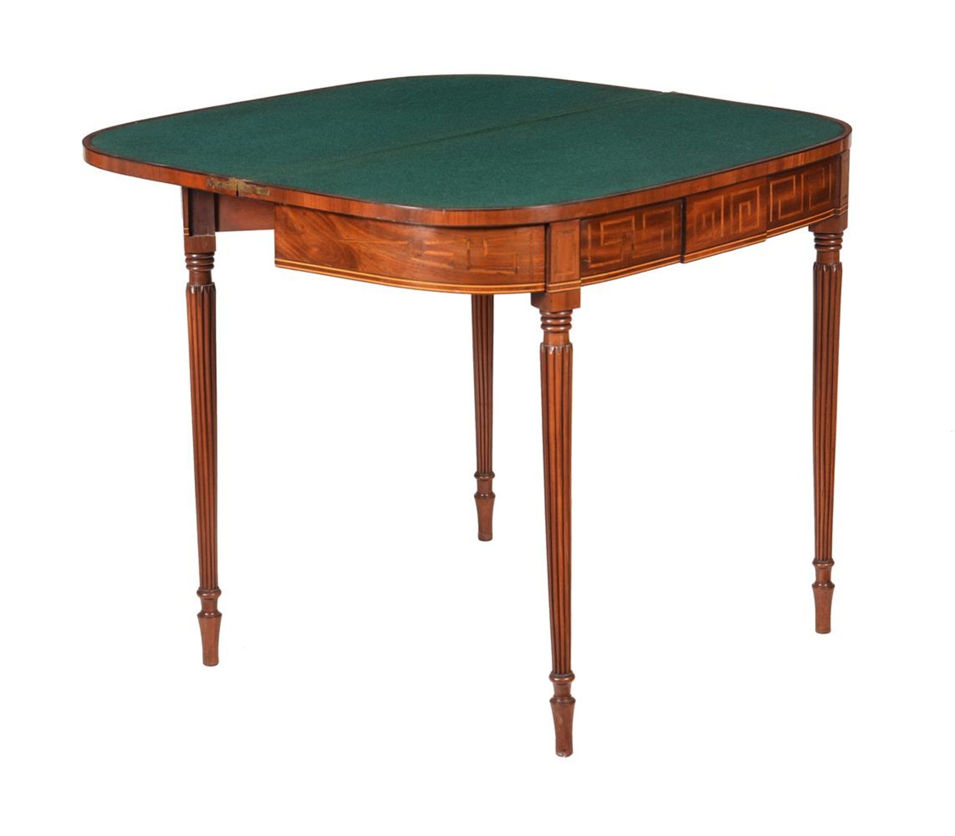 Y A GEORGE IV MAHOGANY ROSEWOOD BANDED, AND INLAID CARD TABLE - Bild 2 aus 3